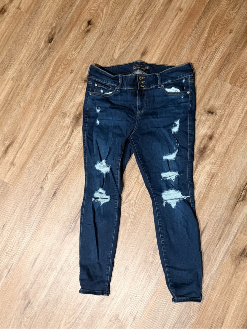torrid Dark Indigo Distressed Skinny Jeans